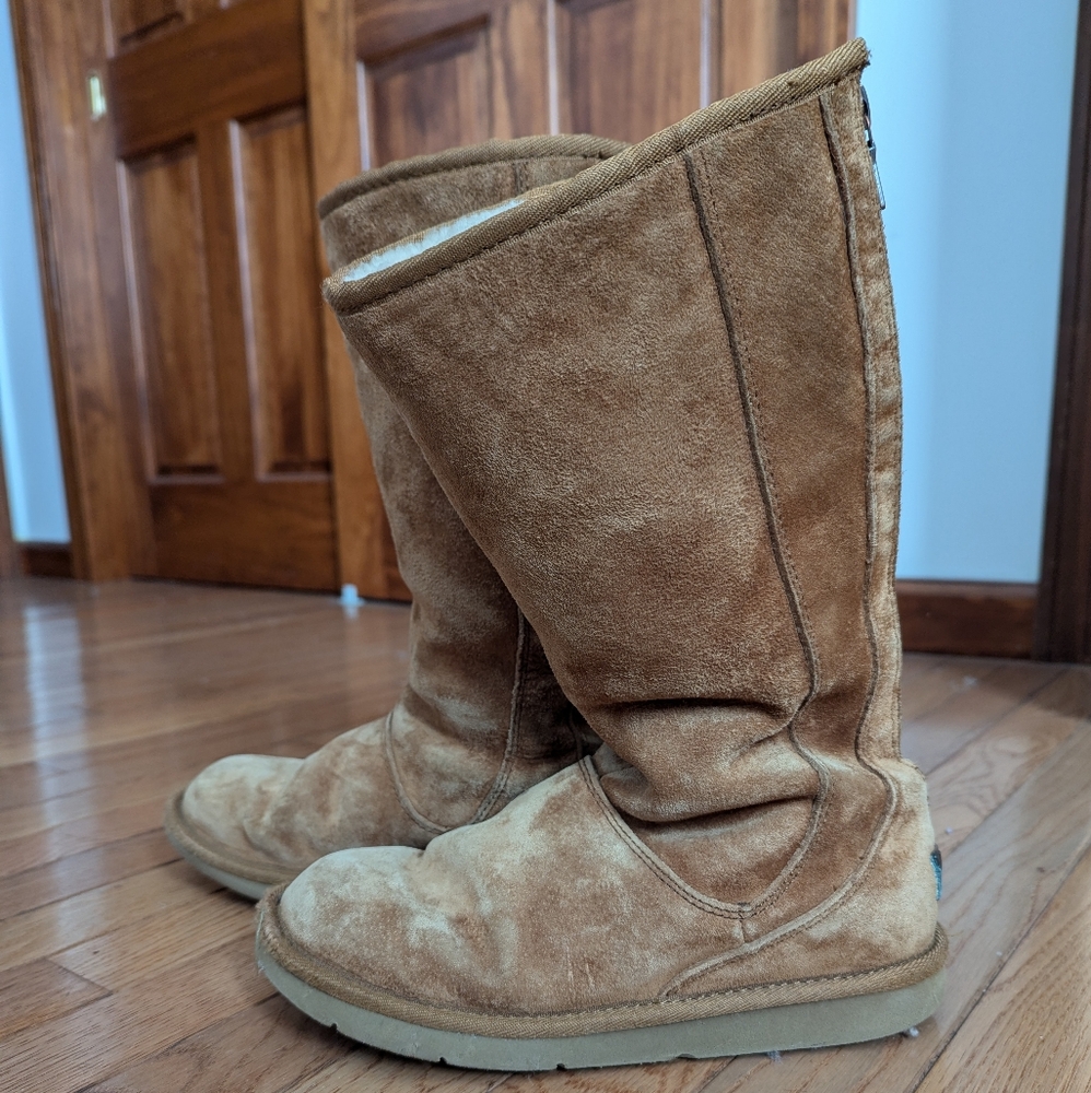 UGG AUSTRALIA BROWN SUEDE KNIGHTSBRIDGE SN 5119 SHEARLING BOOTS Sz 7